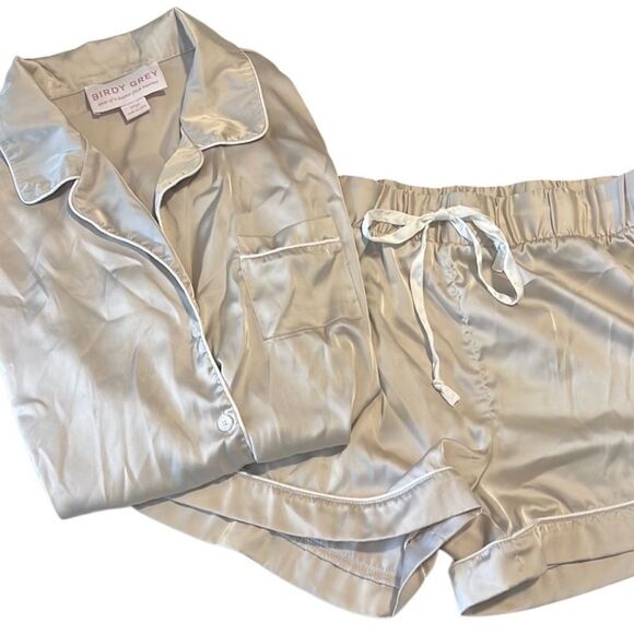 Birdy Grey Jonny Champagne Short SleevesTop Drawstring Shorts Pajamas Size Large - Picture 1 of 12